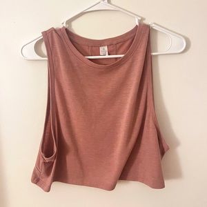 Pink Mauve Athletic Cropped High neck tank